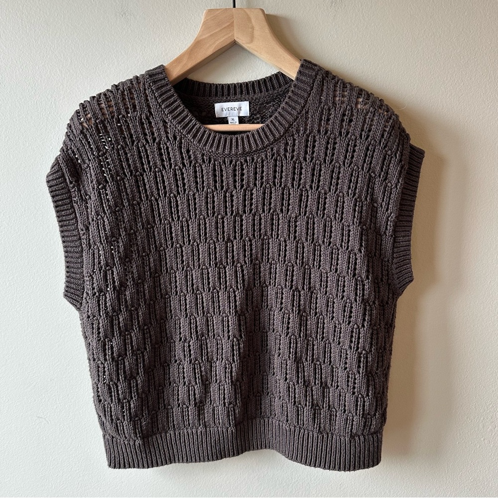 Evereve Brown Knit Sleeveless Sweater